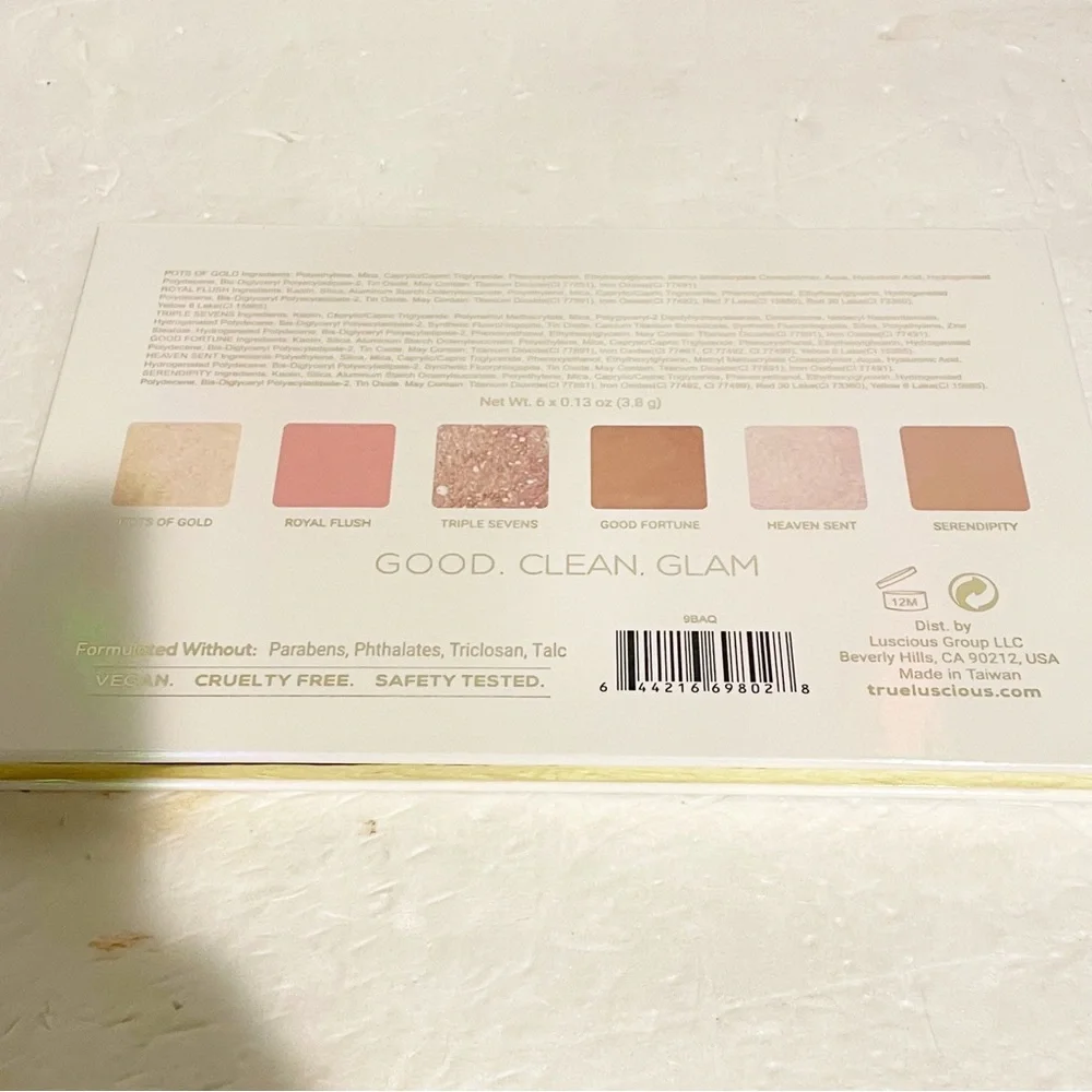True + Luscious Lucky Glow Bronze and Highlight Palette Full Size 6 Shadows NEW